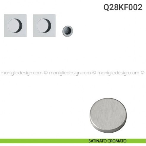 Kit placche incasso quadrate cieche Q28 Reguitti con frontalino di trascinamento satinato cromato
