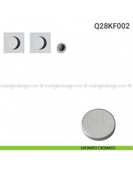 Kit placche incasso quadrate cieche Q28 Reguitti con frontalino di trascinamento satinato cromato
