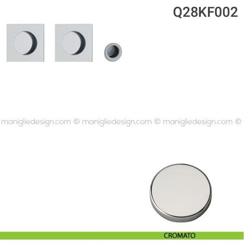 Kit placche incasso quadrate cieche Q28 Reguitti con frontalino di trascinamento cromato