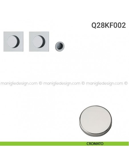 Kit placche incasso quadrate cieche Q28 Reguitti con frontalino di trascinamento cromato