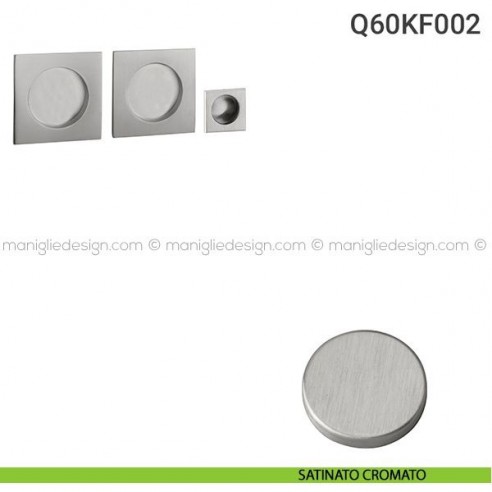 Kit placche incasso quadrate cieche Q60 Reguitti con frontalino di trascinamento satinato cromato