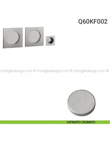 Kit placche incasso quadrate cieche Q60 Reguitti con frontalino di trascinamento satinato cromato