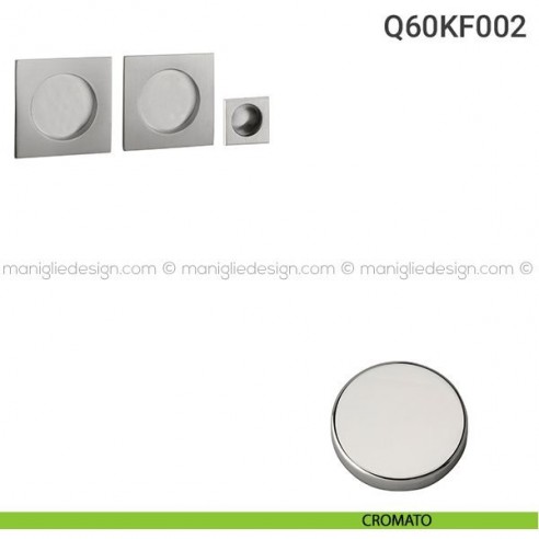 Kit placche incasso quadrate cieche Q60 Reguitti con frontalino di trascinamento cromato