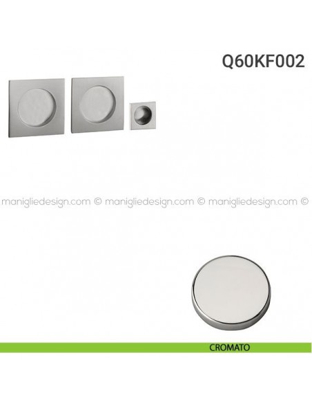 Kit placche incasso quadrate cieche Q60 Reguitti con frontalino di trascinamento cromato