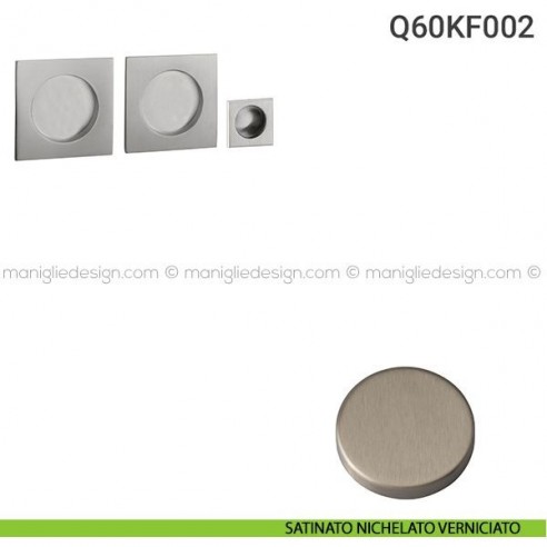 Kit placche incasso quadrate cieche Q60 Reguitti con frontalino di trascinamento satinato nichelato verniciato