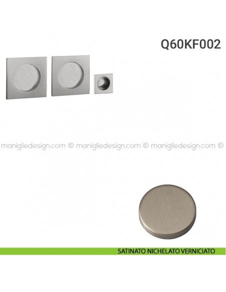 Kit placche incasso quadrate cieche Q60 Reguitti con frontalino di trascinamento satinato nichelato verniciato
