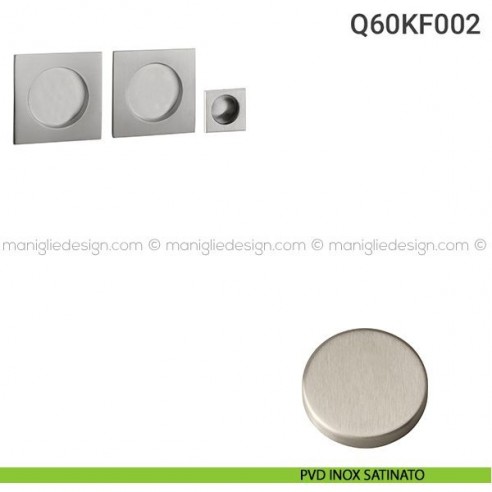 Kit placche incasso quadrate cieche Q60 Reguitti con frontalino di trascinamento PVD inox satinato