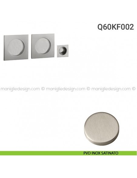 Kit placche incasso quadrate cieche Q60 Reguitti con frontalino di trascinamento PVD inox satinato