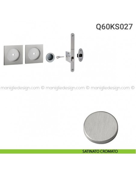 Kit per porta scorrevole Q60KS027 satinato cromato