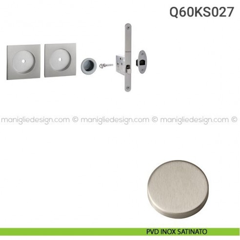 Kit per porta scorrevole Q60KS027 PVD inox satinato