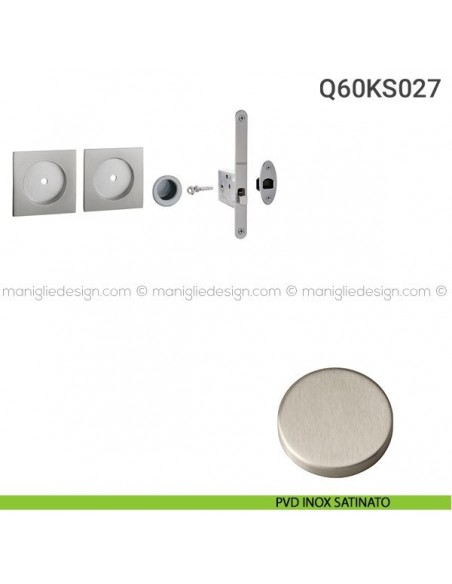 Kit per porta scorrevole Q60KS027 PVD inox satinato