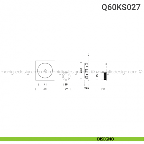 Kit per porta scorrevole Q60KS027 disegno