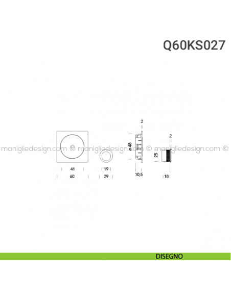 Kit per porta scorrevole Q60KS027 disegno