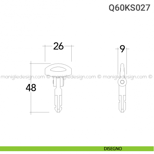 Kit per porta scorrevole Q60KS027 disegno