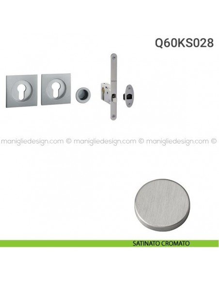 Kit per porta scorrevole Q24KS028 satinato cromato