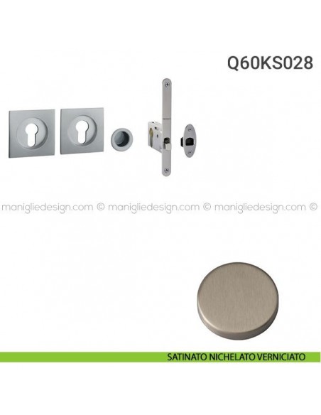 Kit per porta scorrevole Q24KS028 satinato nichelato verniciato