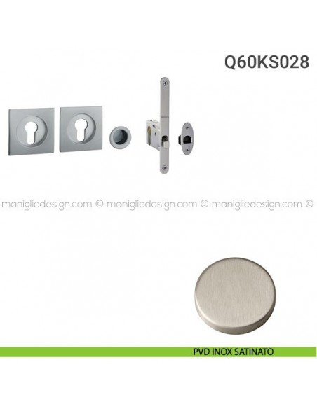Kit per porta scorrevole Q24KS028 PVD inox satinato