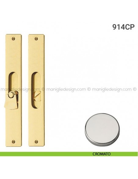 Placche incasso rettangolari con nottolino pendente 914 Reguitti cromato