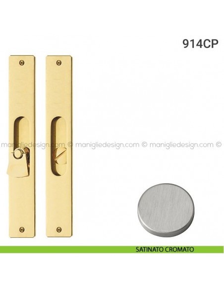 Placche incasso rettangolari con nottolino pendente 914 Reguitti satinato cromato