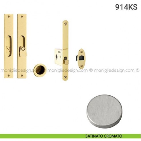 Kit per porta scorrevole 914KS satinato cromato