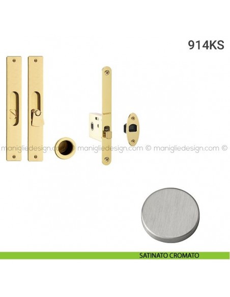 Kit per porta scorrevole 914KS satinato cromato