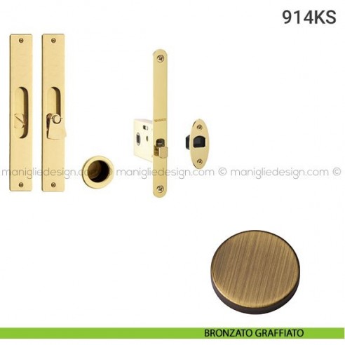 Kit per porta scorrevole 914KS bronzato graffiato