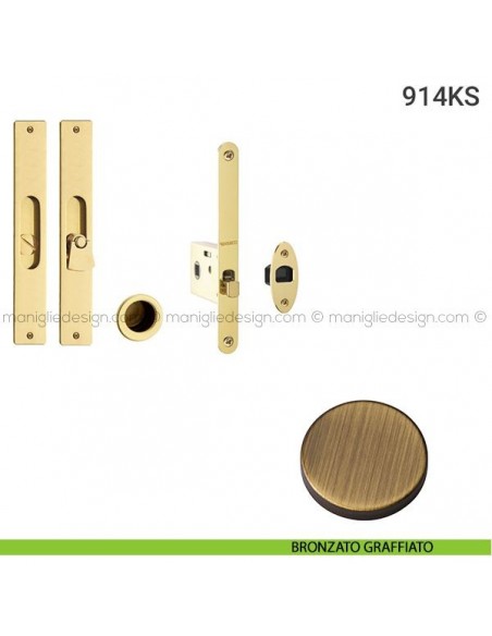 Kit per porta scorrevole 914KS bronzato graffiato