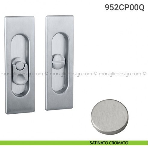 Placche incasso rettangolari con nottolino pendente 952 Reguitti satinato cromato