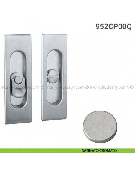 Placche incasso rettangolari con nottolino pendente 952 Reguitti satinato cromato