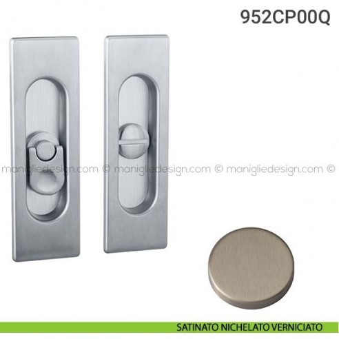 Placche incasso rettangolari con nottolino pendente 952 Reguitti satinato nichelato verniciato