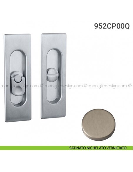 Placche incasso rettangolari con nottolino pendente 952 Reguitti satinato nichelato verniciato