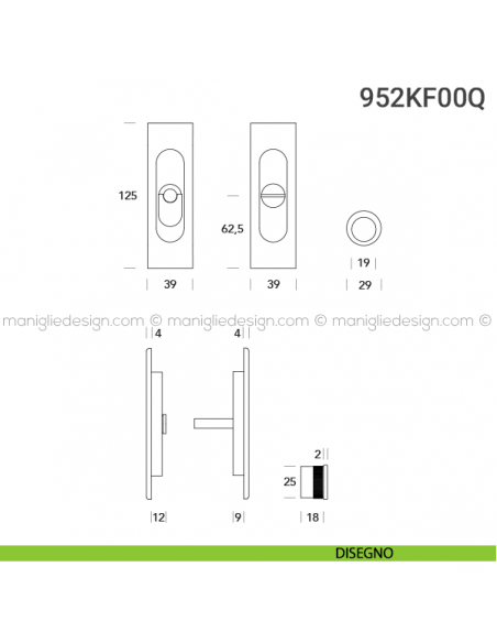 Kit per porta scorrevole 952KF00Q disegno
