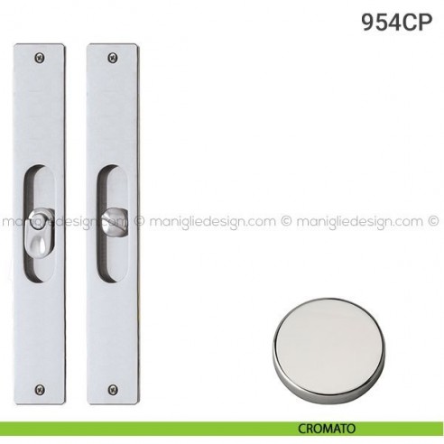 Placche incasso rettangolari con nottolino pendente 954 Reguitti cromato