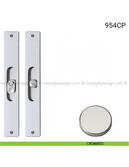 Placche incasso rettangolari con nottolino pendente 954 Reguitti cromato