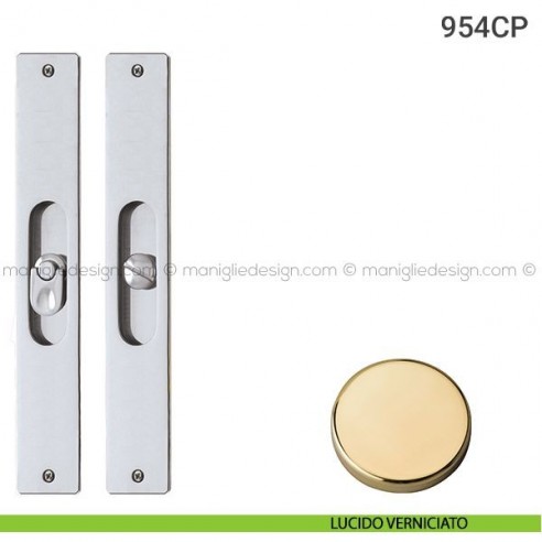 Placche incasso rettangolari con nottolino pendente 954 Reguitti lucido verniciato