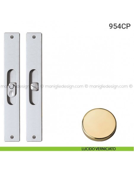 Placche incasso rettangolari con nottolino pendente 954 Reguitti lucido verniciato