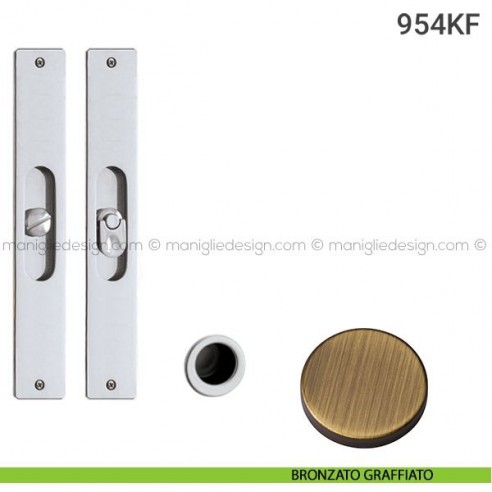Kit per porta scorrevole 954KF bronzato graffiato