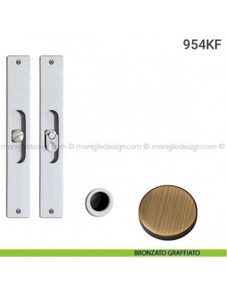 Kit per porta scorrevole 954KF bronzato graffiato
