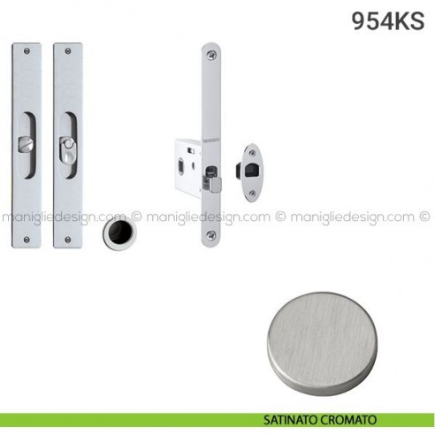 Kit per porta scorrevole 954KS satinato cromato