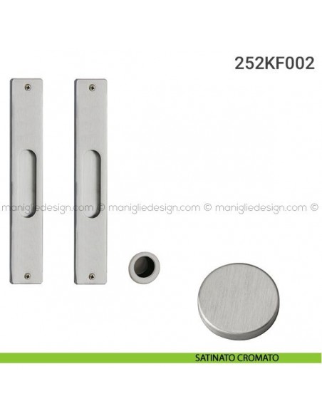 Kit placche incasso rettangolari cieche 252 Reguitti con frontalino di trascinamento satinato cromato