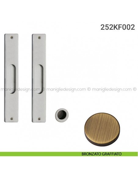 Kit placche incasso rettangolari cieche 252 Reguitti con frontalino di trascinamento bronzato graffiato
