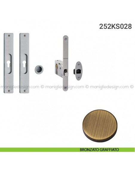 Kit per porta scorrevole 252KS028 bronzato graffiato