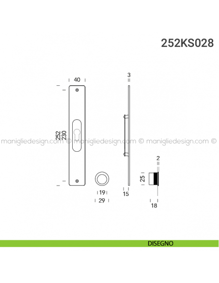 Kit per porta scorrevole 252KS028 disegno