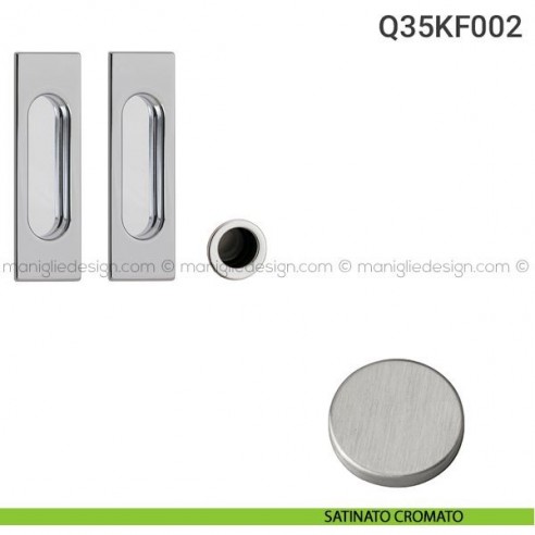 Kit placche incasso rettangolari cieche Q35 Reguitti con frontalino di trascinamento satinato cromato
