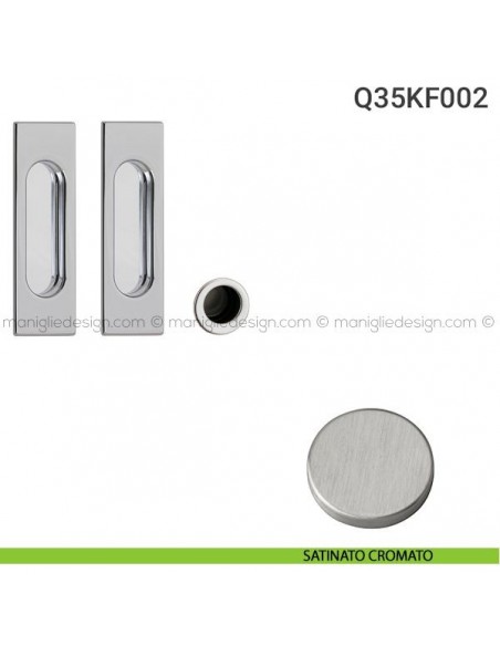Kit placche incasso rettangolari cieche Q35 Reguitti con frontalino di trascinamento satinato cromato