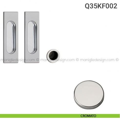 Kit placche incasso rettangolari cieche Q35 Reguitti con frontalino di trascinamento cromato