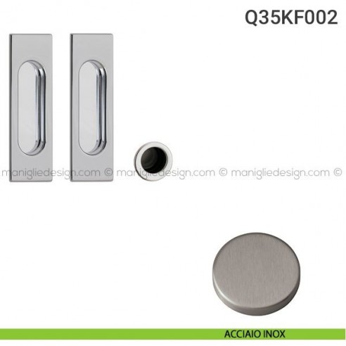 Kit placche incasso rettangolari cieche Q35 Reguitti con frontalino di trascinamento acciaio inox