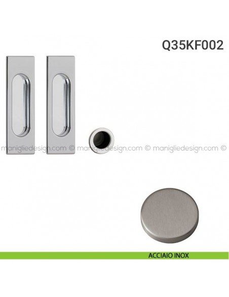 Kit placche incasso rettangolari cieche Q35 Reguitti con frontalino di trascinamento acciaio inox