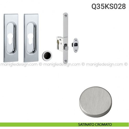 Kit per porta scorrevole Q35KS028 satinato cromato