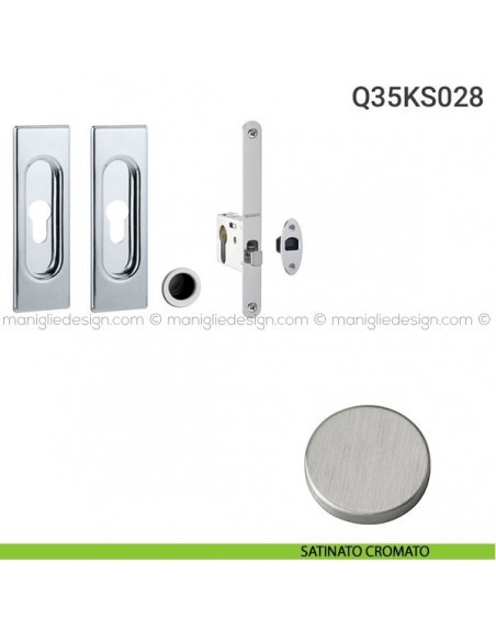 Kit per porta scorrevole Q35KS028 satinato cromato